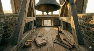 A steaming mug of tea next to a crystal ball and a leather-bound journal on a wooden table, representing the cozy paranormal mystery and romance sub-genre.