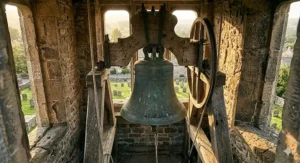 A cosy cottage interior with dried herbs, leather-bound books, and a glowing cauldron, reflecting a modern witch and cottagecore paranormal romance aesthetic.