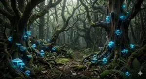 A mysterious hooded figure surrounded by swirling black smoke standing in a rain-slicked Victorian London alleyway illuminated by a traditional gas lamp.