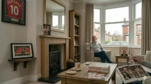 Multiple copies of the Alex Ferguson autobiography on a table, a book that explores his famous Premier League rivalries with other top managers.