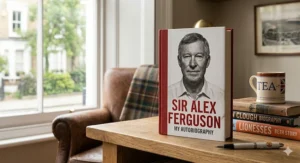 Alt text for Sir Alex Ferguson’s autobiography, a definitive football biography book detailing his management career at Manchester United.