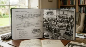 A vintage copy of the official 1940 Spitfire pilot's manual and training guide.
