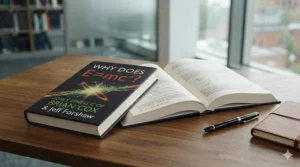 A copy of Why Does E=mc²? by Professor Brian Cox and Jeff Forshaw, covering fundamental physics.