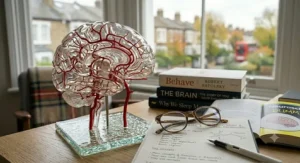 A person highlighting key passages in an introductory textbook on cognitive neuroscience.