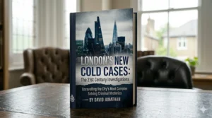 A contemporary book jacket featuring a title about modern British police cases.