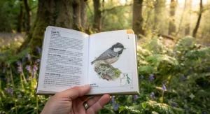 A detailed illustration of a Coal Tit, providing key visual features to help identify this native British bird species.