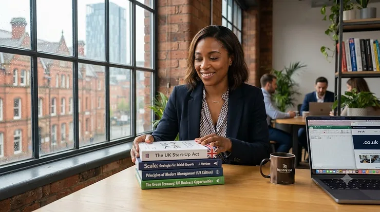 A stack of the best business strategy books for UK professionals, including guides on growth and organisational development. business strategy books