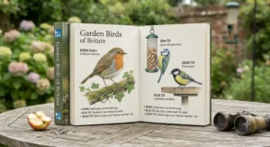 A helpful guide to garden birds of Britain, showing popular species found in UK back gardens.