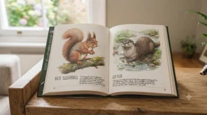 A colourful, illustrated children’s book about mammals with friendly depictions of squirrels, deer, and otters.