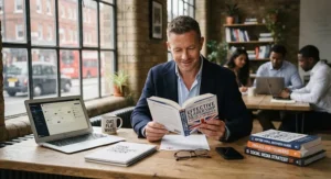 Collection of leadership and team management books recommended for UK company directors.