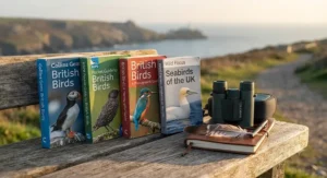 Modern pocket-sized bird watching guides for identifying British birds in the wild.