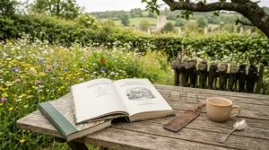 A rustic recipe book featuring hearty British comfort food dishes.
