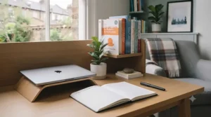 A curated collection of top-rated mindfulness meditation books displayed neatly on a minimalist bookshelf.