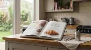 Step-by-step photography of pastry making from a top-rated baking masterclass book.