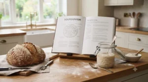 A curated stack of top-rated bread making books recommended for baking enthusiasts across the UK.[cite: 9]