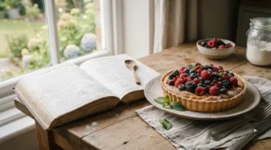 Delicious dessert photography featured across the pages of popular mary berry cookbooks.